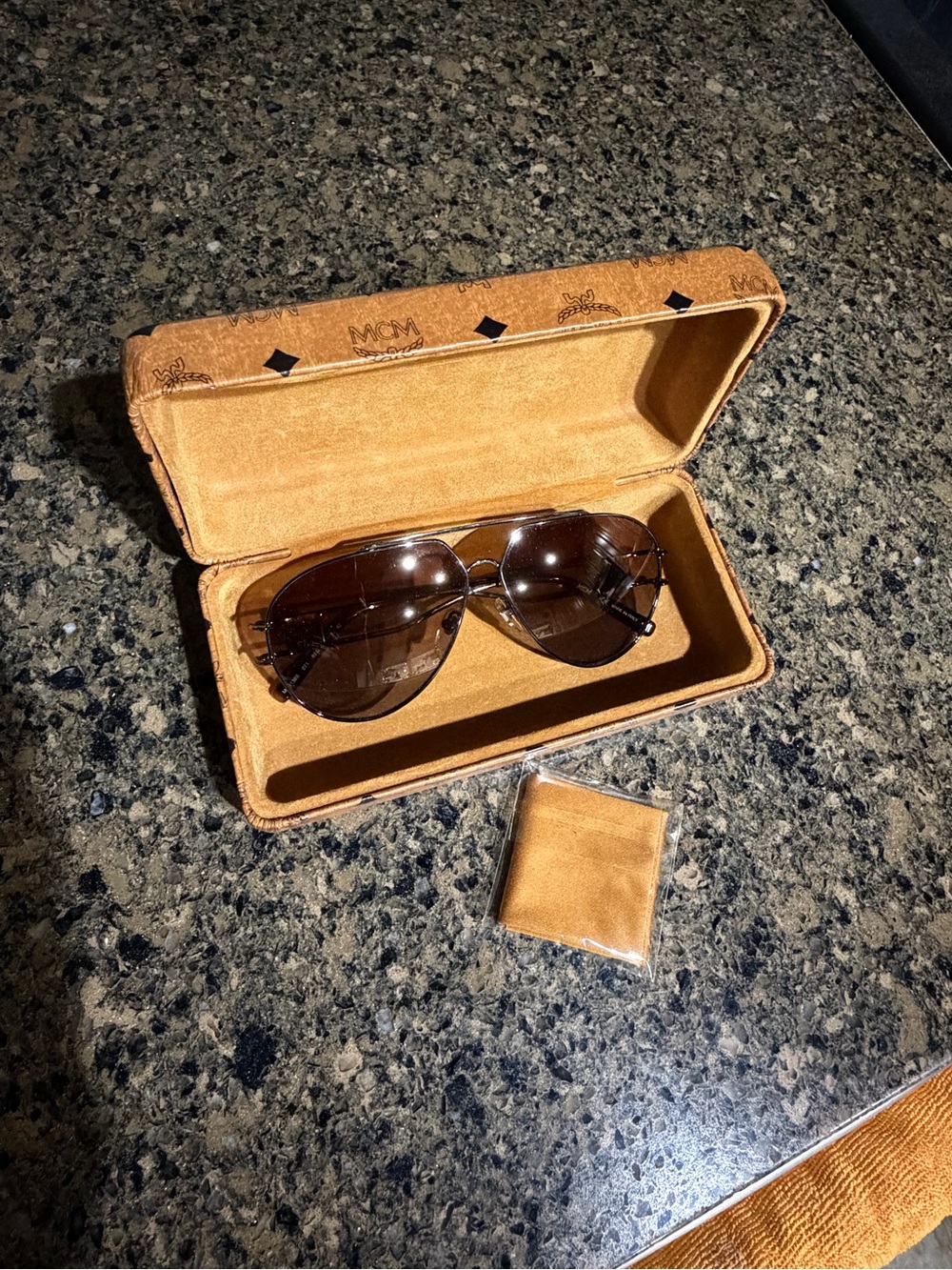 NEW MCM 136S 071 Dark Ruthenium Aviator Sunglasses Brown Lenses